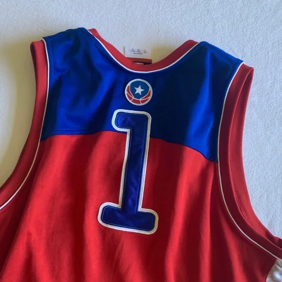 And1 Puerto Rico Basketball Jersey - Red, Blue, and White - Picture 6 of 9